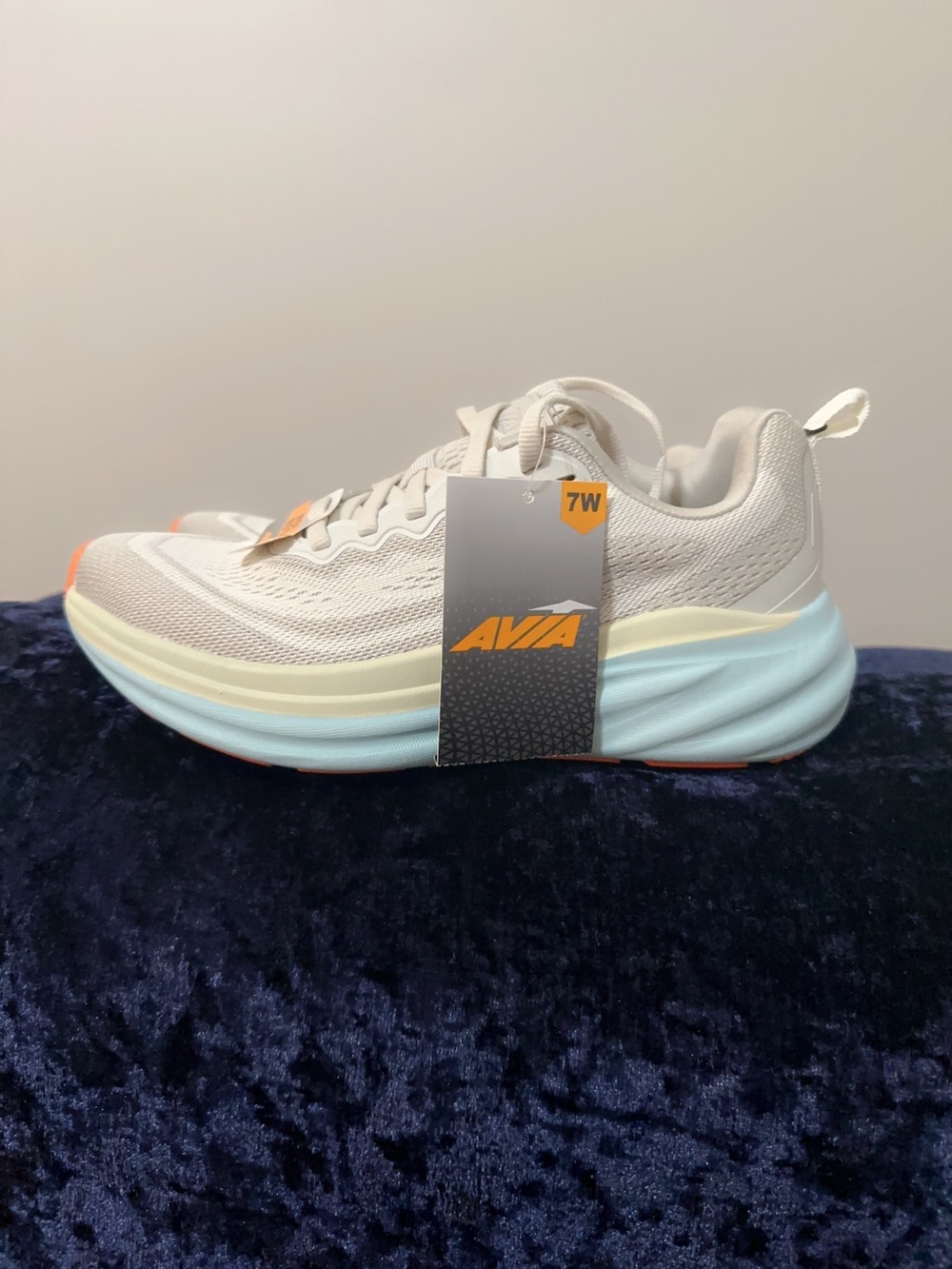 Avia Women's Comfort Performance Sneakers Grey with Blue and Yellow Acent - Picture 10 of 13